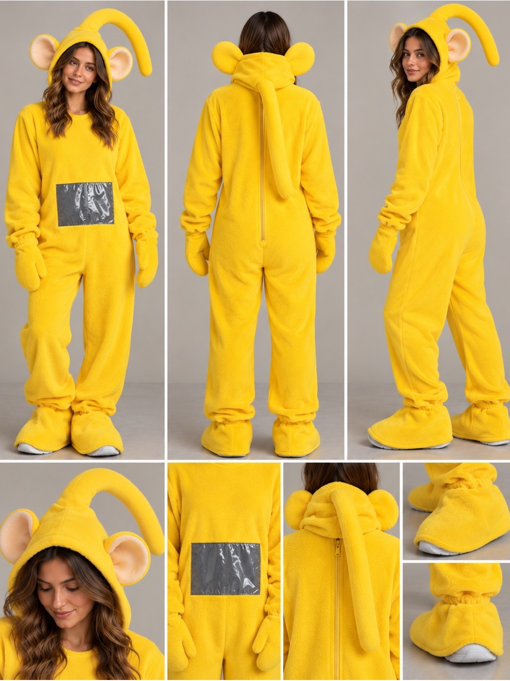 Retro 90s Nostalgia Adult Official Teletubbies Laa-Laa Yellow Jumpsuit Costume